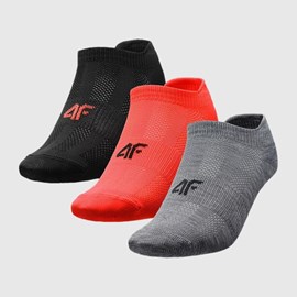 ČARAPE 4F SPORT 3 PAIRS GREY/BLACK/RED