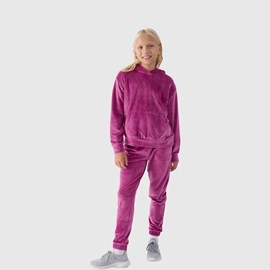 DJEČJI HOODIE 4F VELOUR PINK