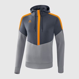 HOODIE ERIMA SQUAD SLATE GREY/MONUMENT GREY/NEW ORANGE