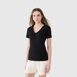 ŽENSKA MAJICA 4F SLIM PLAIN BLACK